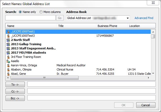 Open the global address book