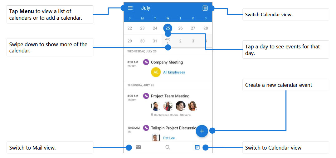 Manage your calendar schedule meetings and get reminders