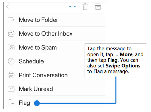 outlook mobile ios flag messages