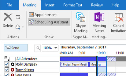 outlook scheduling assistant
