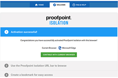 Proofpoint Isolation Activation Notice Image